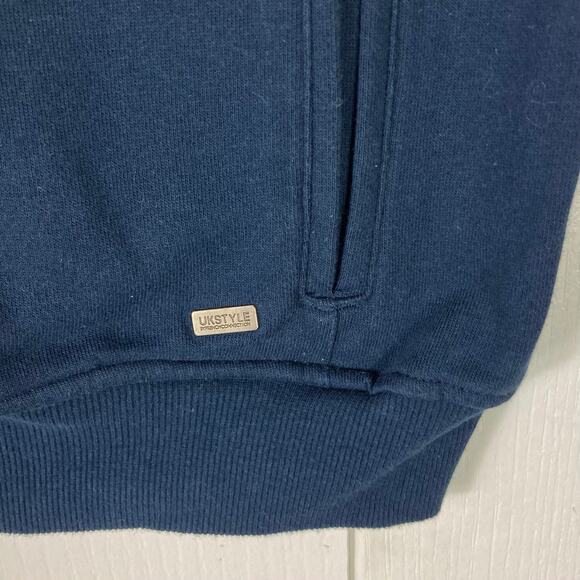 NWOT FRENCH CONNECTION Sweatshirt Track Jacket XL Navy Graphic-Art-London Zip - Picture 5 of 9